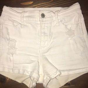 Hollister White high rise jean shorts
